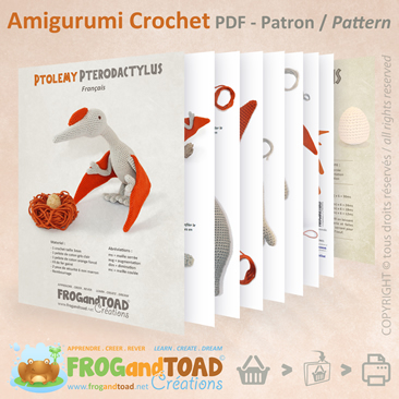 Dinosaur Pterosaur Pterodactyl PDF Amigurumi Crochet Patron / Pattern - FROGandTOAD Créations